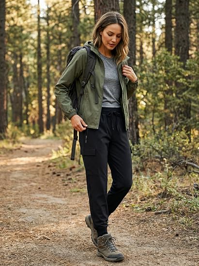 Libin Women's Hiking Cargo Pants Quick Dry Joggers Petitle